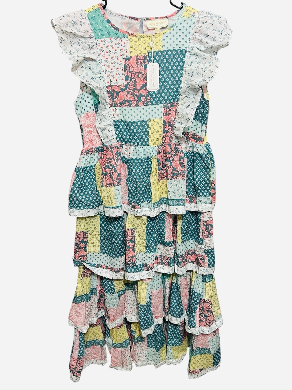 Simply Southern Hailey Patchwork Midi Dress M - P2P Total= 36”/ Waist Total= 32” - Picture 2 of 3